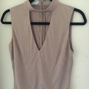 BeBe Pink studded keyhole Bodysuit